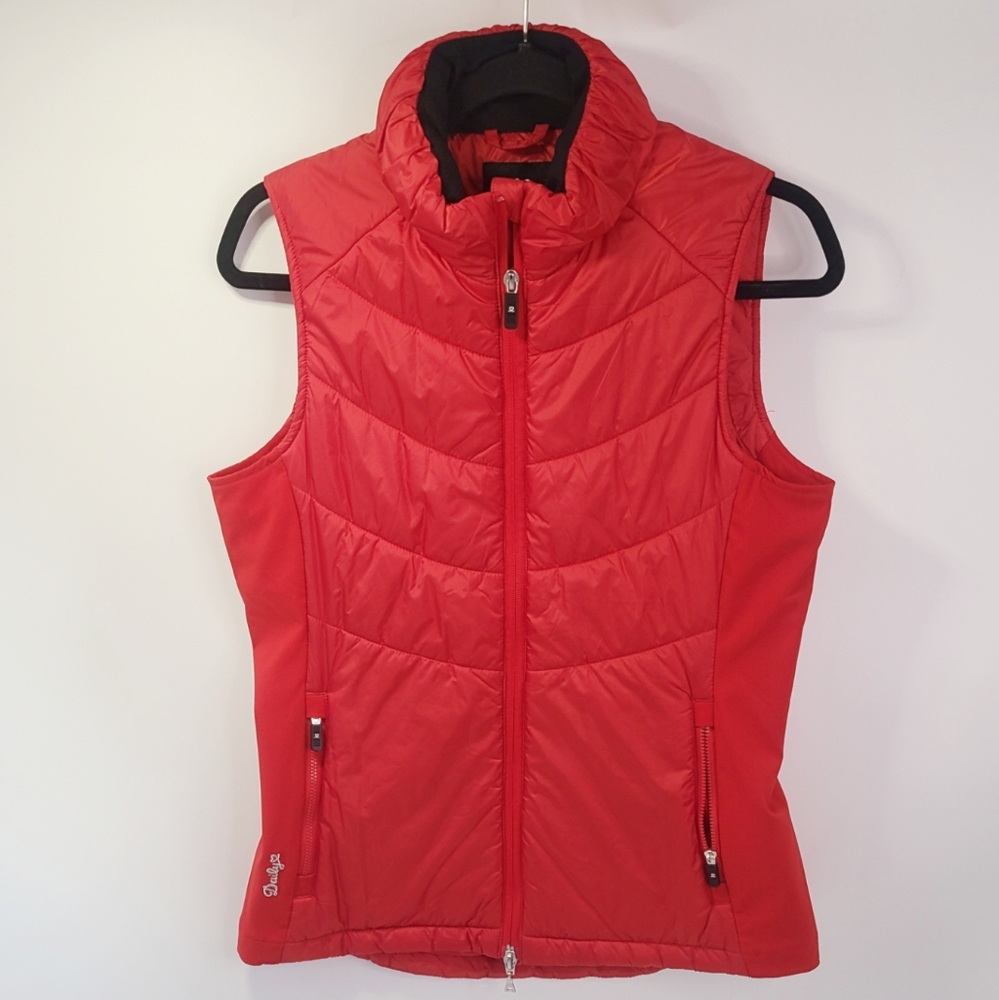 Daily sports born in sweden red‎ puffer vest with zipper size small S